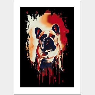 English Bull Dog Tie Dye art design Posters and Art